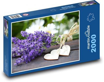 Lavendel - Bouquet, Herz - Puzzle - 2000 Teile