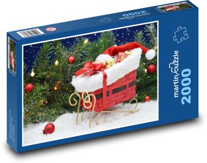 Weihnachtsthema - Weihnachten, Schlitten - Puzzle - 2000 Teile