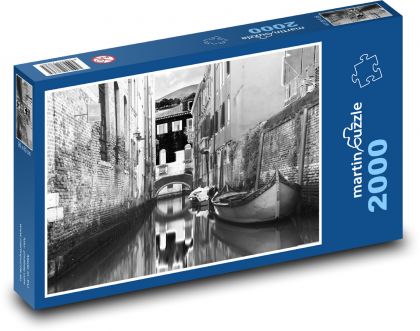 Benátky - Itálie, kanál - Puzzle 2000 dílků, rozměr 90x60 cm