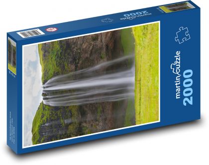 Vodopád - příroda, Island - Puzzle 2000 dílků, rozměr 90x60 cm