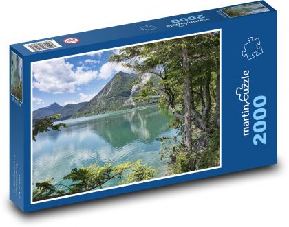 Jazero - hory, stromy - Puzzle 2000 dielikov, rozmer 90x60 cm 