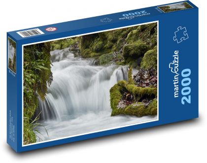 Voda - vodopád, příroda - Puzzle 2000 dílků, rozměr 90x60 cm