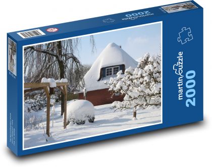 Sníh - zima, krajina - Puzzle 2000 dílků, rozměr 90x60 cm