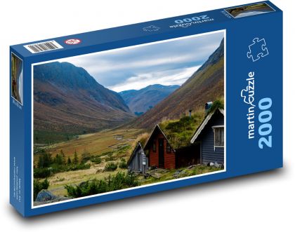 Norsko - krajina, údolí - Puzzle 2000 dílků, rozměr 90x60 cm