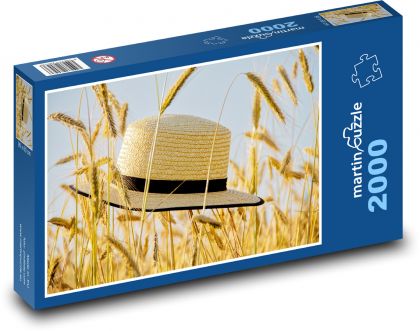 Slamený klobúk - leto, zrno - Puzzle 2000 dielikov, rozmer 90x60 cm 