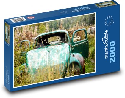Vrak - auto, les - Puzzle 2000 dielikov, rozmer 90x60 cm 