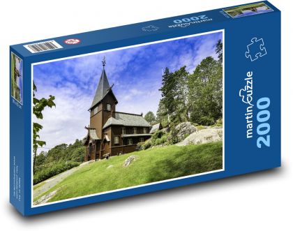 Church - landscape, sky - Puzzle 2000 pieces, size 90x60 cm 