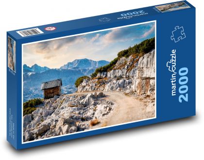Hory - příroda, cesta - puzzle 2000 dílků