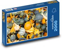 Tekvica - okrasné tekvice, zelenina Puzzle 2000 dielikov - 90 x 60 cm