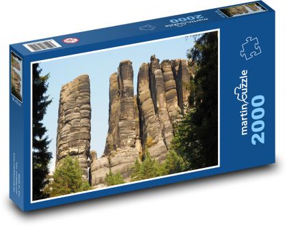 Elbe sandstone - rocks, mountains - Puzzle 2000 pieces, size 90x60 cm 