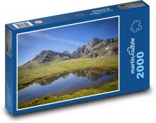 Hory - jezero, příroda Puzzle 2000 dílků - 90 x 60 cm