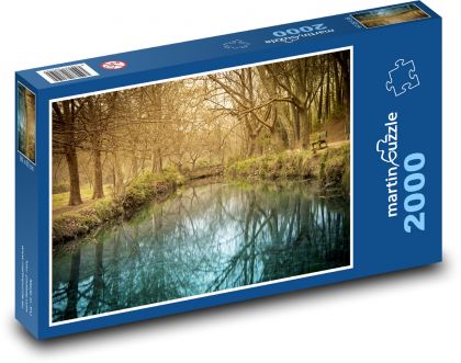 Rzeka - park, las - Puzzle 2000 elementów, rozmiar 90x60 cm