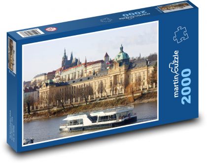 Loď - Praha, řeka - Puzzle 2000 dílků, rozměr 90x60 cm