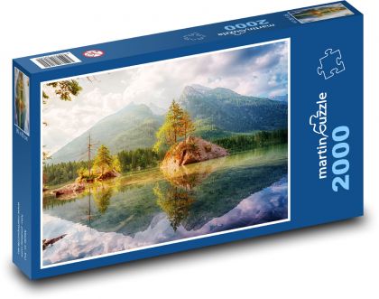 Jezero - voda, příroda - Puzzle 2000 dílků, rozměr 90x60 cm