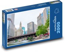 Chicago - město, most Puzzle 2000 dílků - 90 x 60 cm
