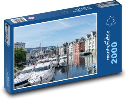 Norway - boats, city - Puzzle 2000 pieces, size 90x60 cm 
