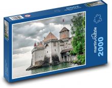 Švýcarsko - hrad, jezero  Puzzle 2000 - 90x60 cm