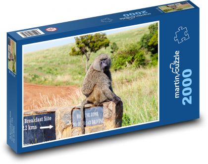 Opice - savana, Keňa - Puzzle 2000 dílků, rozměr 90x60 cm