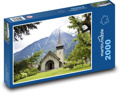 Church - mountains, landscape - Puzzle 2000 pieces, size 90x60 cm 