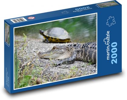 Aligátor - želva, plaz - puzzle 2000 dílků