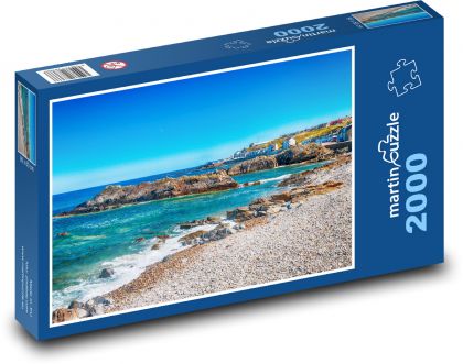 Kamenná pláž - more, útesy - Puzzle 2000 dielikov, rozmer 90x60 cm 