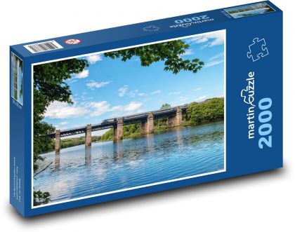 Fluss - Brücke, Zug - Puzzle - 2000 Teile