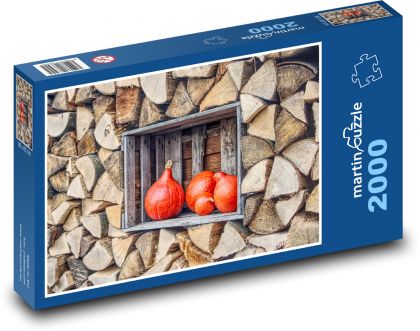 pumpkin hokaido - firewood, decoration - Puzzle 2000 pieces, size 90x60 cm 