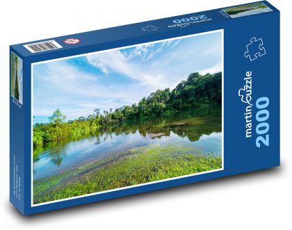 Vodní nádrž - krajina, příroda - Puzzle 2000 dílků, rozměr 90x60 cm