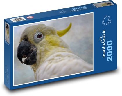 Kakadu - pták, zvíře - Puzzle 2000 dílků, rozměr 90x60 cm
