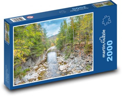 River - autumn, forest - Puzzle 2000 pieces, size 90x60 cm 