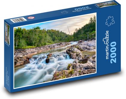 Řeka - příroda, stromy - Puzzle 2000 dílků, rozměr 90x60 cm