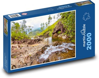 Příroda - les, řeka - Puzzle 2000 dílků, rozměr 90x60 cm