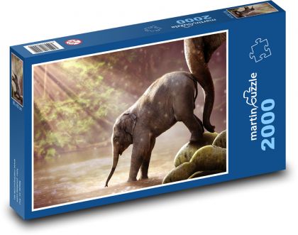 Elephant - elephant, animal - Puzzle 2000 pieces, size 90x60 cm 