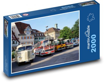 Veterán - autobus, Mercedes - Puzzle 2000 dílků, rozměr 90x60 cm