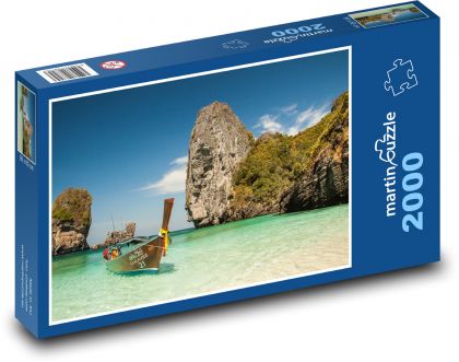 Beach - boat, ocean - Puzzle 2000 pieces, size 90x60 cm 