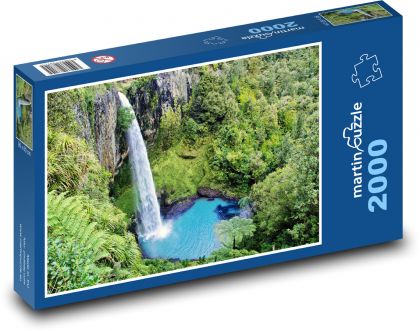 Nowa Zelandia - wodospad, przyroda - Puzzle 2000 elementów, rozmiar 90x60 cm