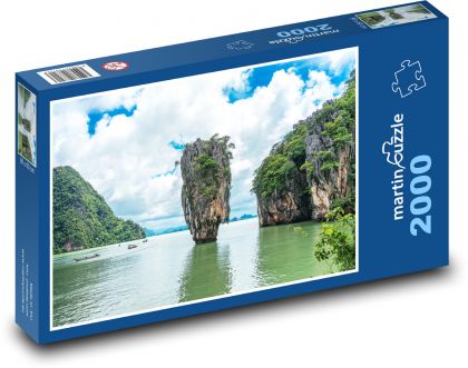 Vápencový útes - moře, krajina - puzzle 2000 dílků