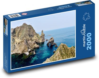 Dokdo - Japonsko, skály - Puzzle 2000 dílků, rozměr 90x60 cm