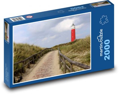 Latarnia morska - Holandia, Morze Północne - Puzzle 2000 elementów, rozmiar 90x60 cm