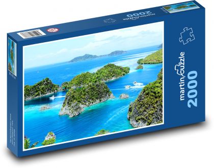 Piaynemo - Indonézie, moře - Puzzle 2000 dílků, rozměr 90x60 cm