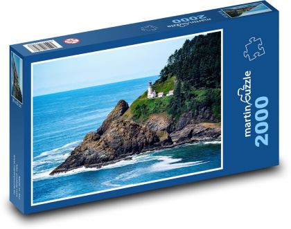 Bay - lighthouse, rocks - Puzzle 2000 pieces, size 90x60 cm 