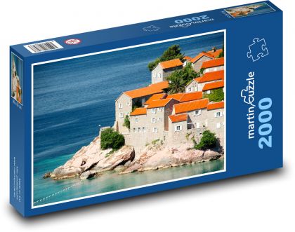 Černá hora - ostrov, pobřeží - puzzle 2000 dílků