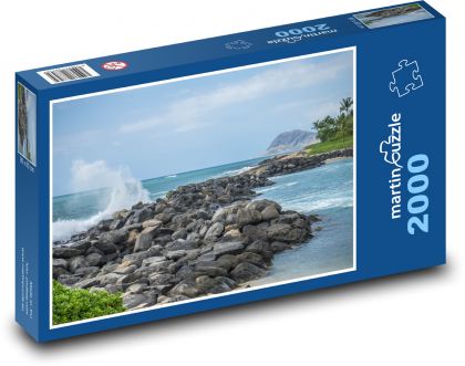 Hawaii - Oahu, skály  - Puzzle 2000 dílků, rozměr 90x60 cm