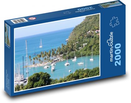 Svatá Lucie - ostrov v Karibiku, moře - puzzle 2000 dílků