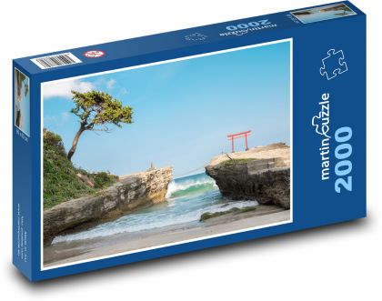 Pláž - Japonsko, Šizuoka - Puzzle 2000 dielikov, rozmer 90x60 cm 
