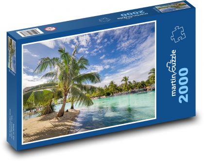 Palmy - pláž, dovolenka - Puzzle 2000 dielikov, rozmer 90x60 cm 