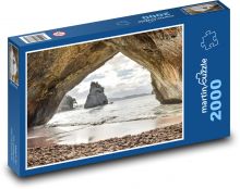 Nový Zéland - moře, skály Puzzle 2000 dílků - 90 x 60 cm