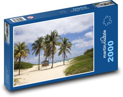 Pláž - palmy, Karibik - Puzzle 2000 dílků, rozměr 90x60 cm