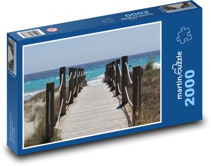 Plaża - molo, morze - Puzzle 2000 elementów, rozmiar 90x60 cm