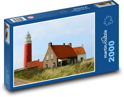 Maják - Holandsko - severní moře - Puzzle 2000 dílků, rozměr 90x60 cm